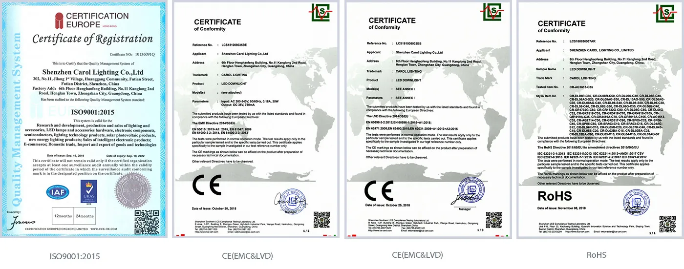 carol lighting brief introduction certificate